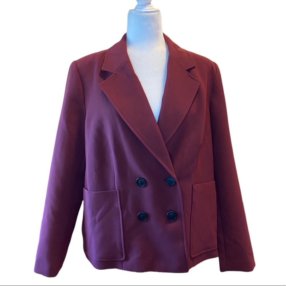 DKNY Double Breasted Blazer in Purple Size 14 NWT